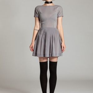 L'ecole des Femmes Grey Short Sleeve Bavarian Mini Dress XS 2
